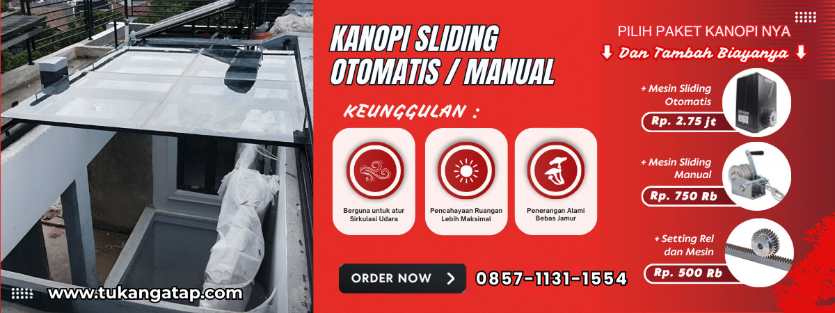 Jasa pasang kanopi sliding di Bekasi — pilihan model dan harga kanopi rumah